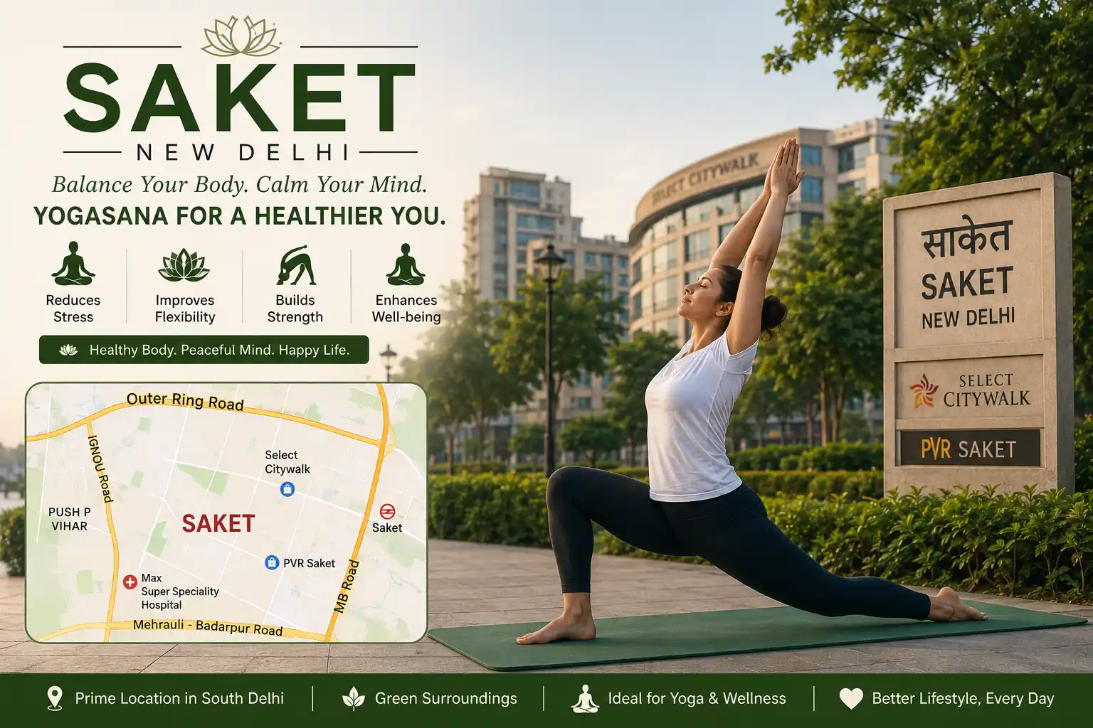 Yoga at home in saket